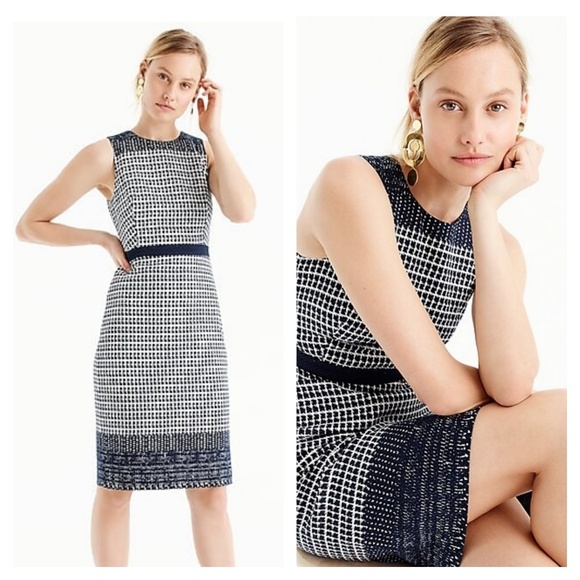 J. Crew Dresses & Skirts - J Crew Perfect Sheath Dress - Deep Navy/Wht sz 14